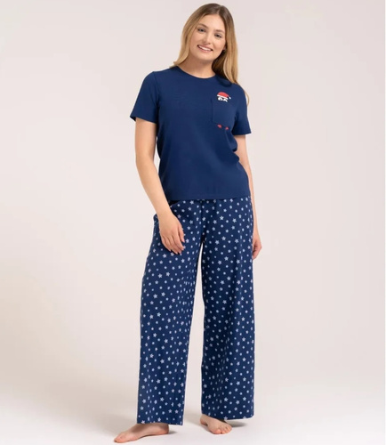 Moraj PDD4300-025 Damen Schlafanzug Dunkelblau 95% Baumwolle Festlich