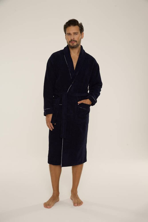735 Manuele Herren Bademantel De Lafense - marineblau