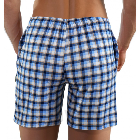 Milo 2 Sesto Senso kurze Pyjamahose, kariert 15, blau