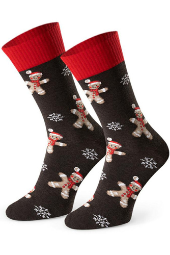Art.136 Herren-Weihnachtssocken Steven melange braun 170 - Weihnachtsmuster, Baumwolle