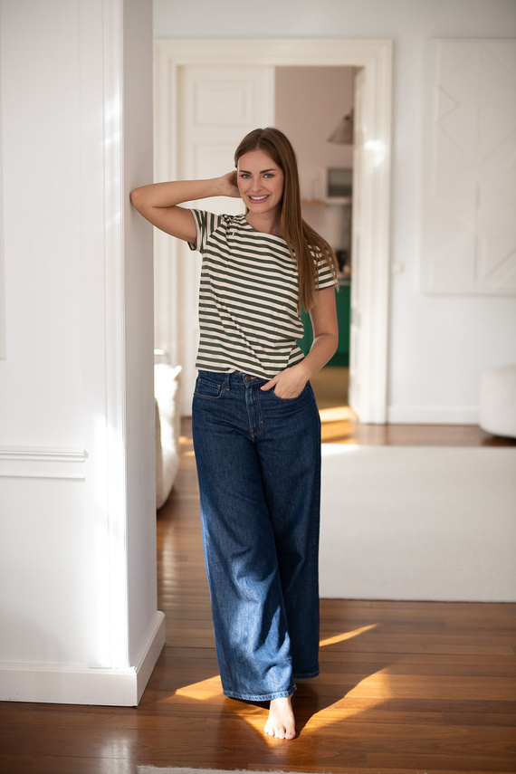 MamaFlow Stillshirt kurzarm Baumwolle Milk&Love - Biscuit-Khaki