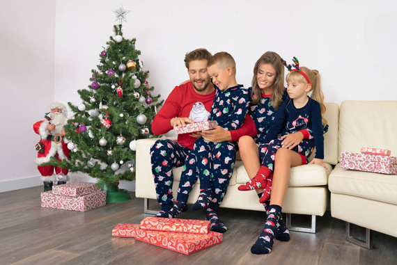 Elder Pajamas Herren Langarm, lange Hose Italian Fashion- rot/print navy blau 