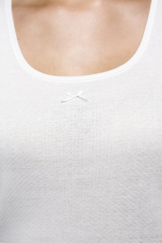 Debi Damen-T-Shirt mit breiten Trägern Italian Fashion - weiß