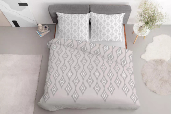 5031 Eine Detexpol-Geometrie-Mikrofaserbettwäsche, Puderrosa