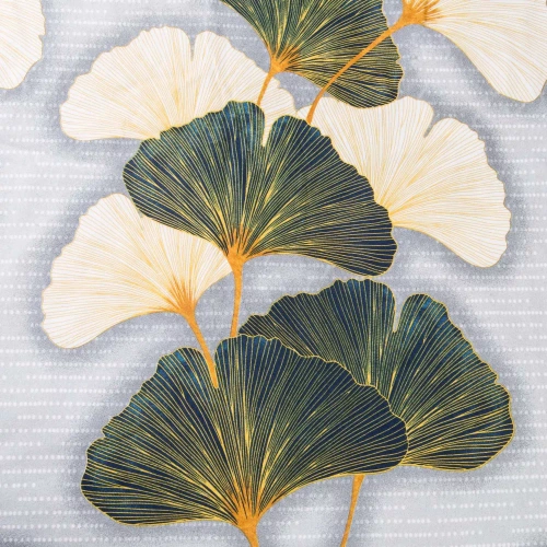 31510/1 Flanell-Bettwäsche Darymex Flanell graugrüne Ginkgoblätter – Set, 100 % Baumwolle, warm und weich