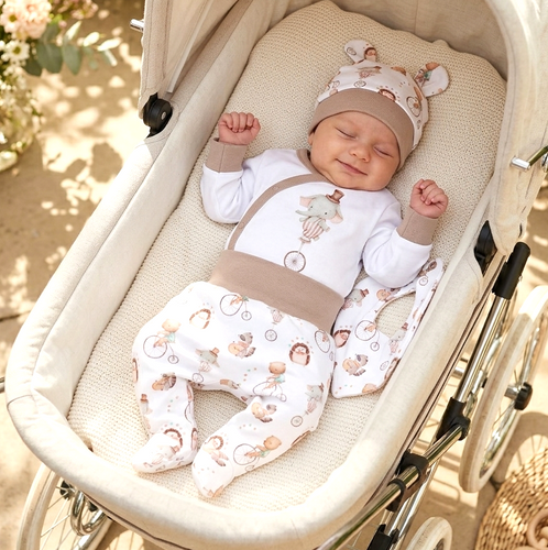 ABK-0049 4-teiliges Baby-Set Circus Nini aus Bio-Baumwolle