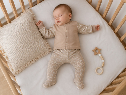 Mamatti PD16520 Baby-Baumwollschlafanzughose mit Dinosaurier-Motiv Beige