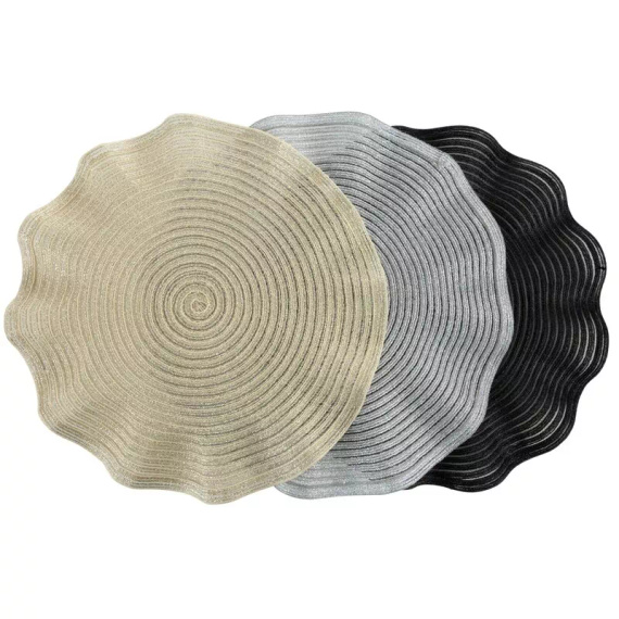 Eurofirany Tischset elegante Platzmatte unter Teller Glamour Stil June champagne beige