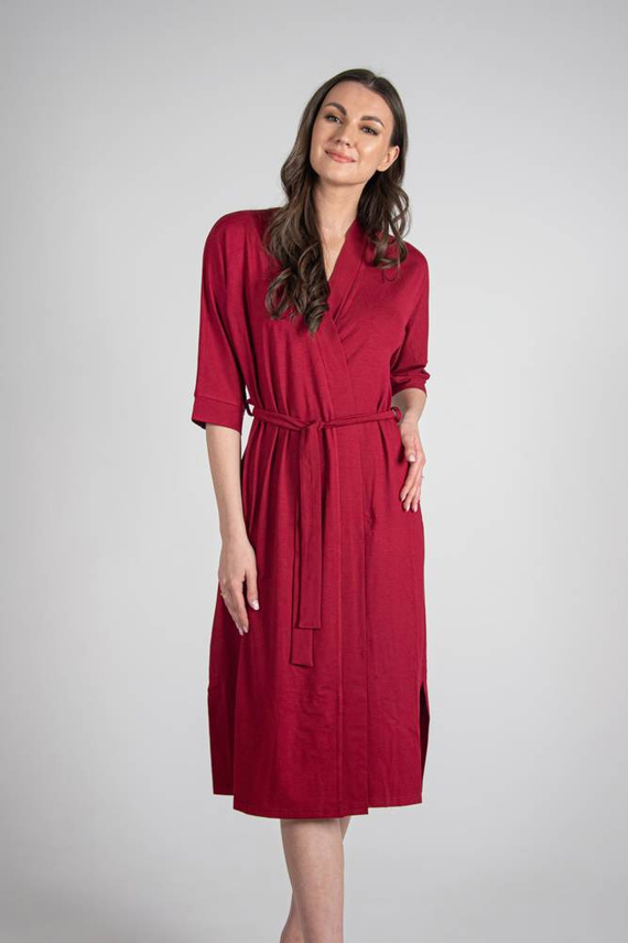 942 Visa Langer Morgenmantel De Lafense - kastanienbraun