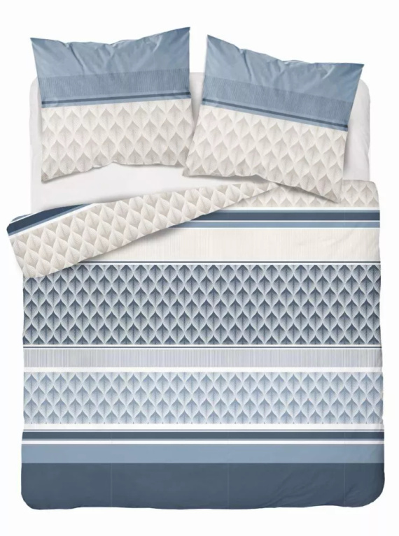 5028 Eine Detexpol-Geometrie-Mikrofaserbettwäsche, blau