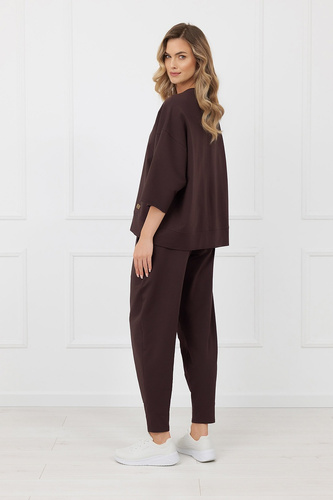 Baumwoll-Jogginghose Kaori Italian Fashion braun