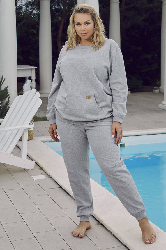 Fox Women's Long Set. ärmel, Länge. hose Italian Fashion - melange