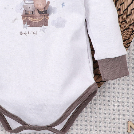 Nini Baby-Body Balloon Friends 100% Bio-Baumwolle, hergestellt in Polen