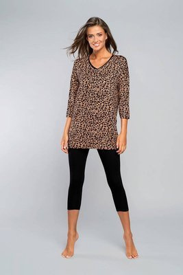 Pantera Damen 3/4 Ärmel Pyjamas Italienische Mode - Leopardenmuster