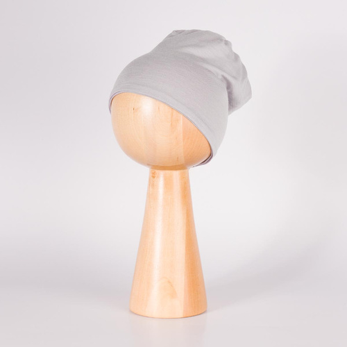 229110 Nicol Mütze Merino 100% Wolle Kinder doppellagig - grau