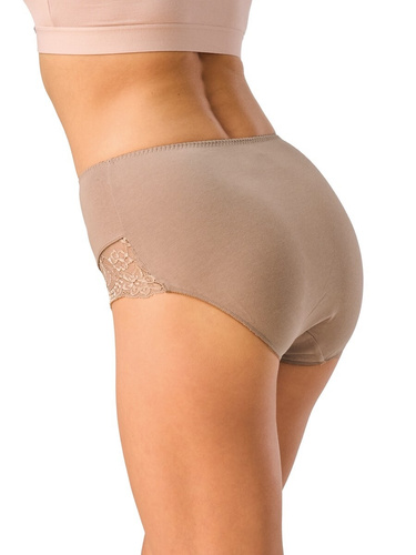 Damen Slips Key LPF 111 aus Baumwolle mit Spitze und Komfortschnitt