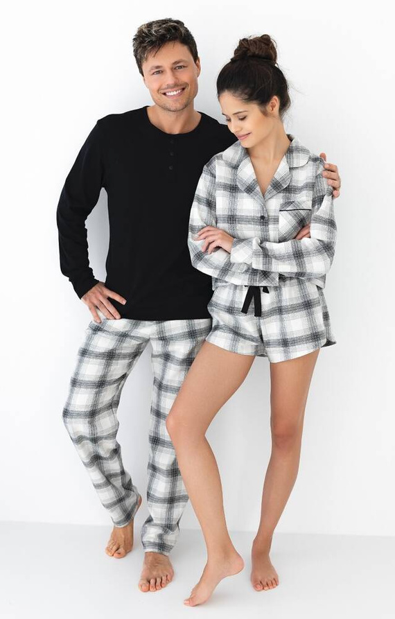 Charles Herrenpyjama Flannel Sensis - schwarz