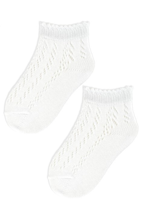 SB112 Noviti durchbrochene Kindersocken, weiß