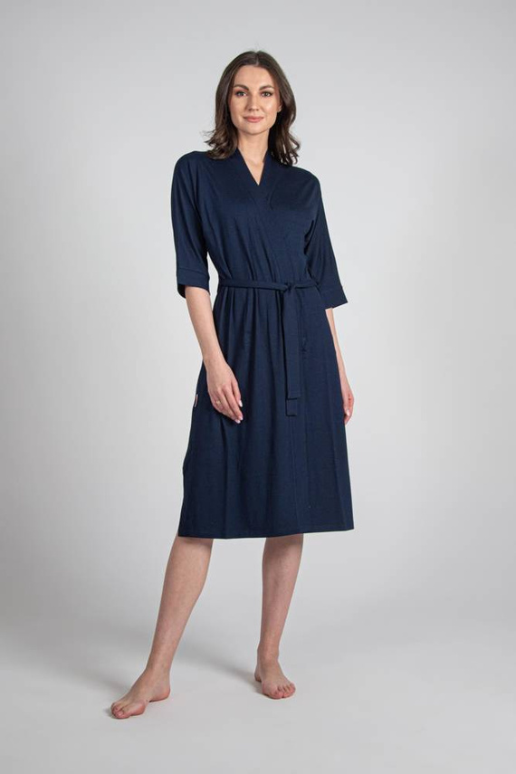 942 Visa Langer Morgenmantel De Lafense - navy blau