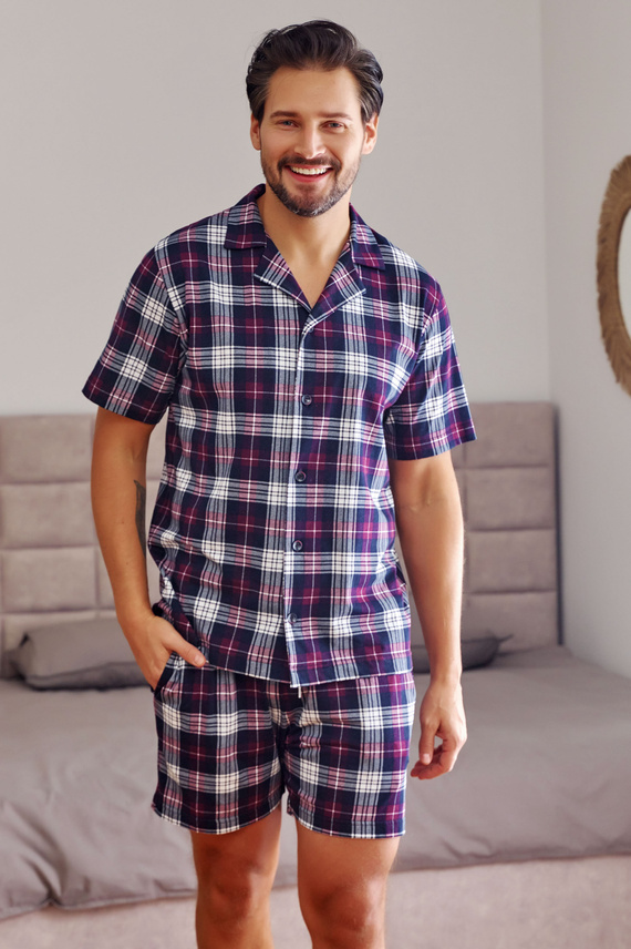 7234 Doctor Nap Herren-Pyjama – Burgunderrot