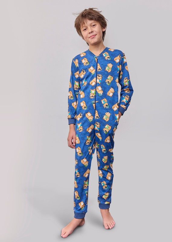 185/183 186/183 Capybara 2 Kids Boy Cornette Overall – Baumwolle, mit Reißverschluss und lustigem Aufdruck