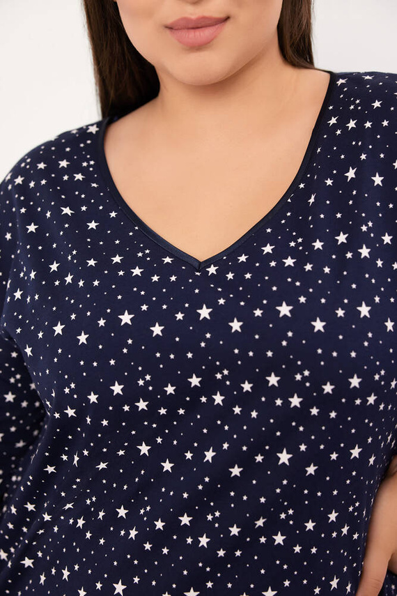 Libra Nachthemd, 3/4 Ärmel Italian Fashion - Druck 