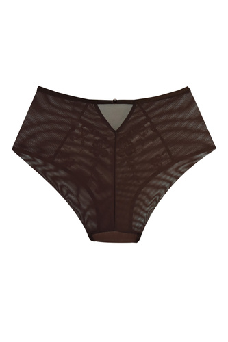 Damen-Slip Mediolano 19255 Dark Chocolate mit Spitze und Stickerei, braun