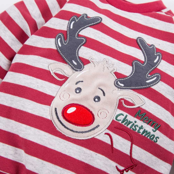 Hi Reindeer Eevi Baumwollpyjama – Burgunderrot