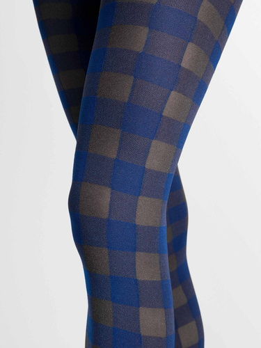 Fiore G6139 Indigo Damenstrumpfhose 40 DEN mit Karomuster in Blau