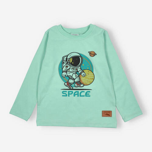 KAR-1006/PIS Jungenbluse mit langen Ärmeln Lagarto Verde Pistazie