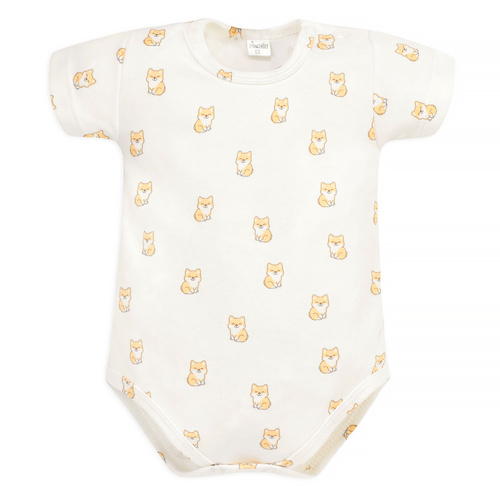 Lovely Day Body mit kurzen Ärmeln Pinocchio – ecrufarbene Hunde