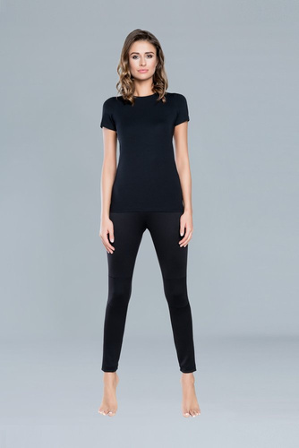 Ibiza Damen Kurzarm-T-Shirt Italian Fashion - schwarz