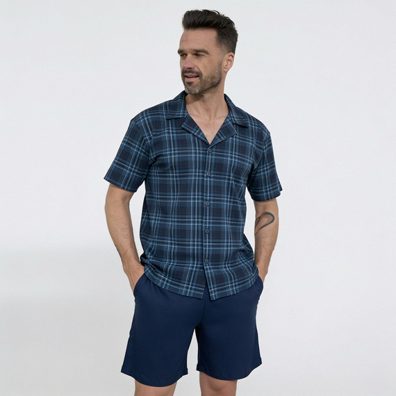Cornette 2000/02 Herren-Pyjama zum Aufknöpfen 100% Baumwolle Kurzarm