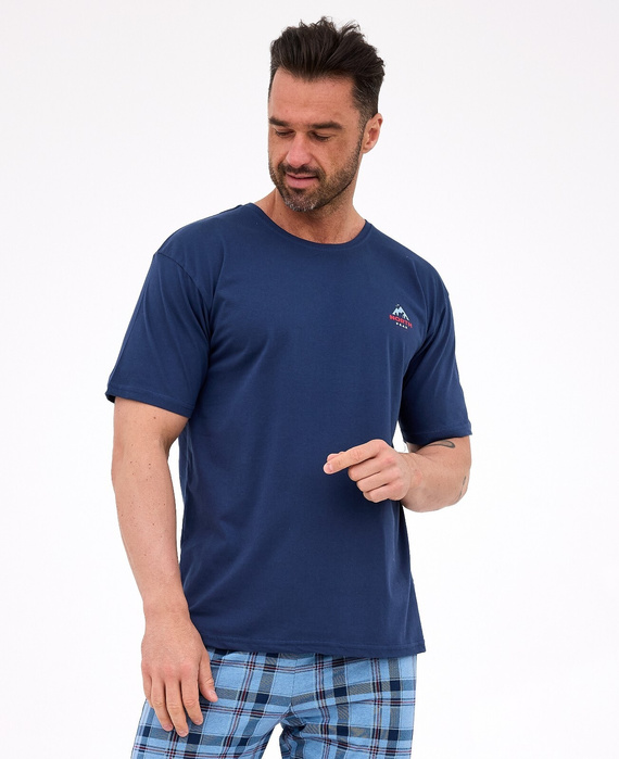 Herrenpyjama Cornette 134/315 North 2 blau – Baumwolle, kurze Ärmel, Komfort und Stil