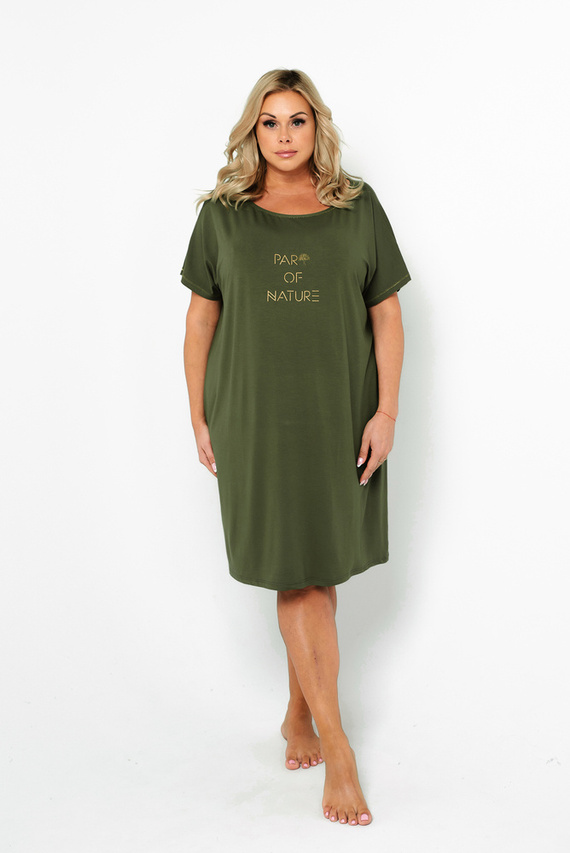 Natura Damen Nachthemd, kurzarm Italian Fashion - khaki