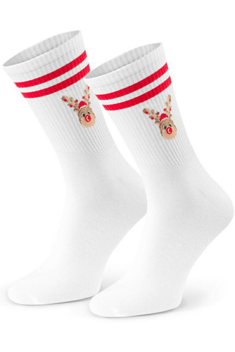 Art.136 Herren-Weihnachtssocken Steven weiß 151 – Weihnachtsmuster, Baumwolle