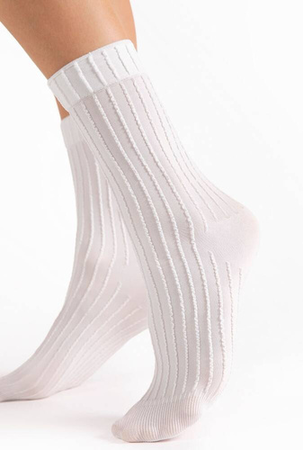 G 1193 Basico Socken 40den Fiore weiß