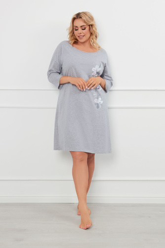 Ibena Nachthemd, 3/4 Ärmel Italian Fashion - melange 