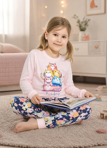 Mädchen-Pyjama Cornette Young Girl 592/210 Friendship 100% Baumwolle