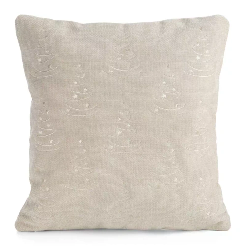 CHP308 Eurofirany Weihnachtskissenbezug 45x45 mit 3D-Pailletten Sternen beige