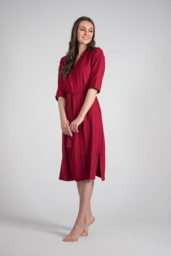 942 Visa Langer Morgenmantel De Lafense - kastanienbraun