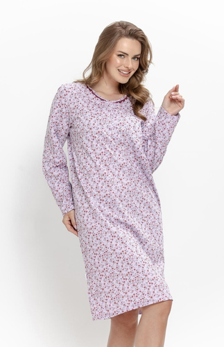 Taro Agnessa 3640 Nachthemd lila 100% Baumwolle Stillfunktion