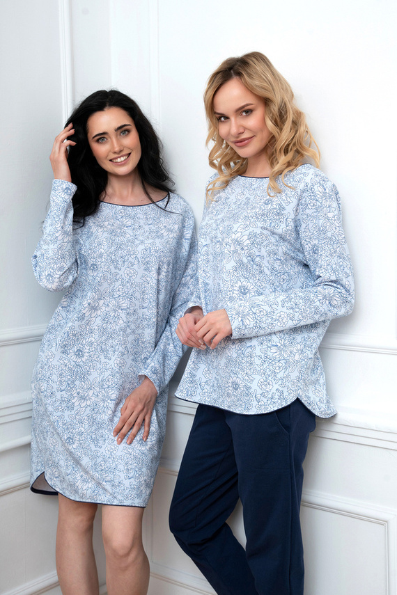 Gracjela Nachthemd Italienische Mode - Blaudruck 