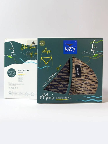 MPC 821 A'2 Herren Slips 2er-Pack Key - braun-marineblau