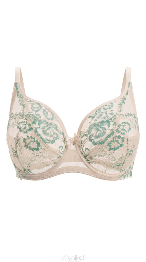 Biustonosz Soft Unikat Eloise beige-grün aus Spitze mit Bügeln
