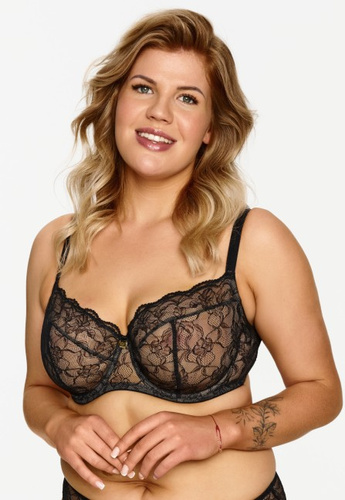 2607 Lupoline schwarzer weicher Spitzen-BH für vollere Brüste