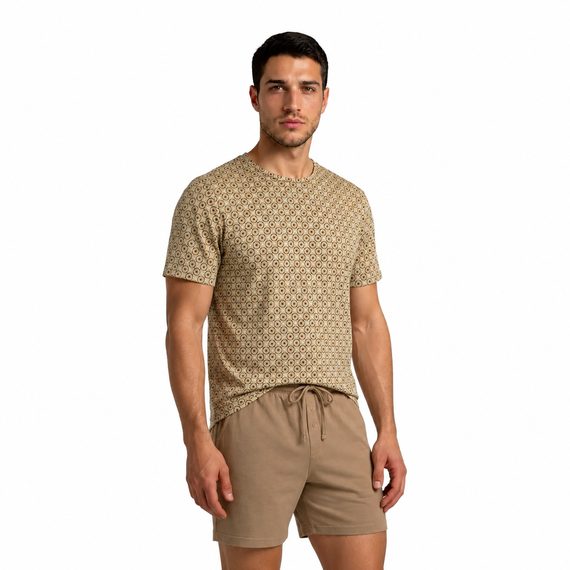 Sesto Senso 2723/02 Latte Herren Baumwoll-Pyjama Kurz 100% Baumwolle
