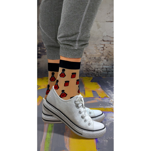 Sesto Senso Damen-Nylonsocken, Himbeeren und Saft