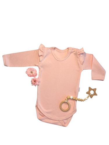 Rosafarbener Langarm-Body für Mädchen Mamatti BD15027 – 100 % Baumwolle, bequem und bezaubernd