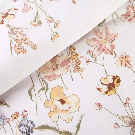 Satинbettwäsche 1553/1 Satynlove 100% Baumwolle Blumen + Kissenbezüge 70x80